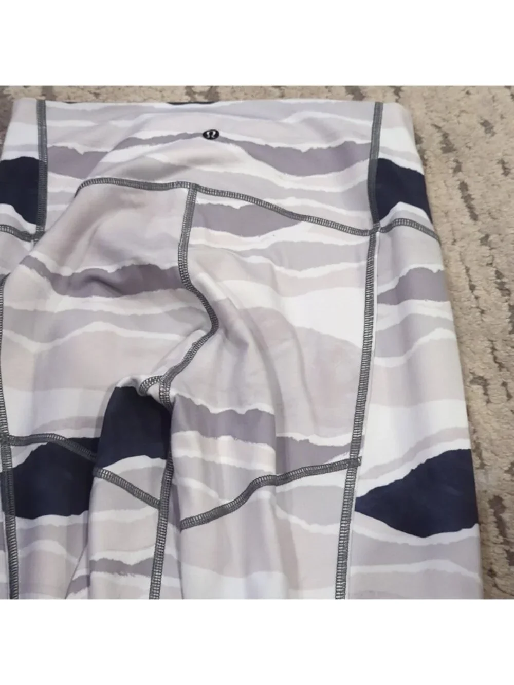 Lululemon True Self Crop Bleacher Stripe White Black